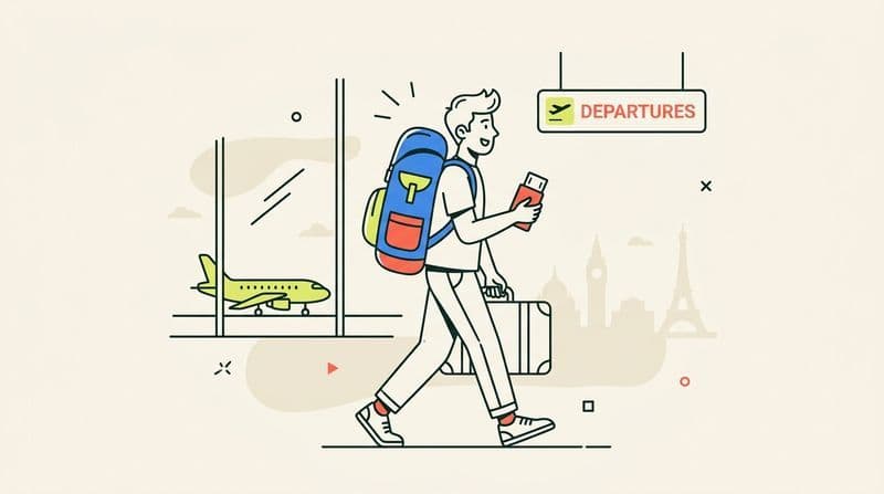 Indian student abroad illustration
